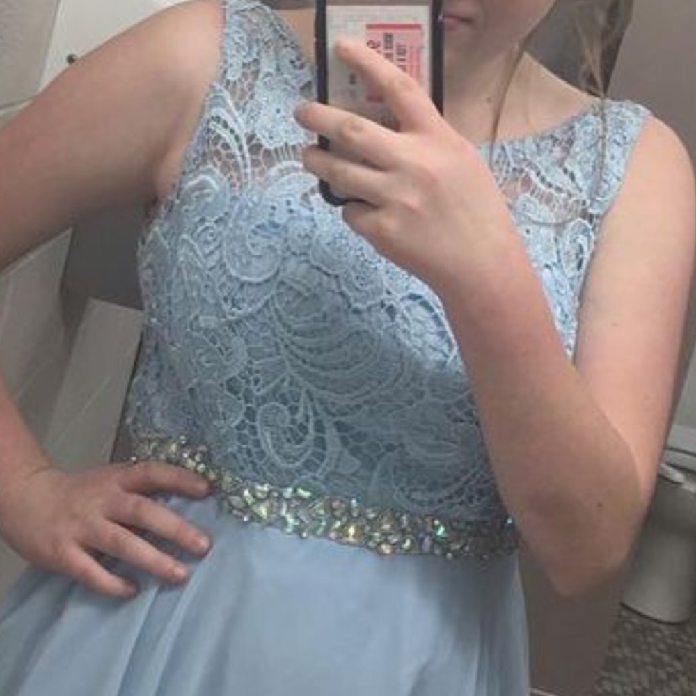 Prom Girl Pastel Blue Formal Dress